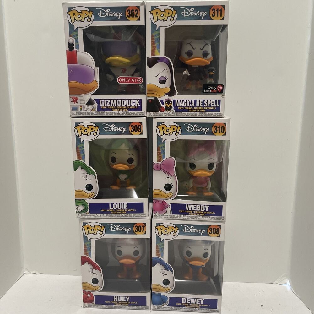 Funko Pop Set Disney Ducktales 307/ 308/ 309/ 310/ 311 /362 With Protective Case